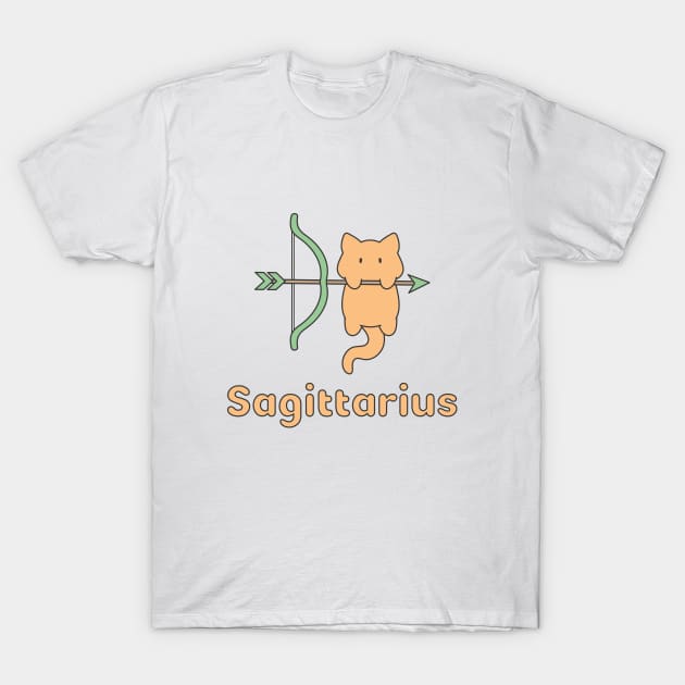 Sagittarius Cat Zodiac Sign with Text T-Shirt by artdorable